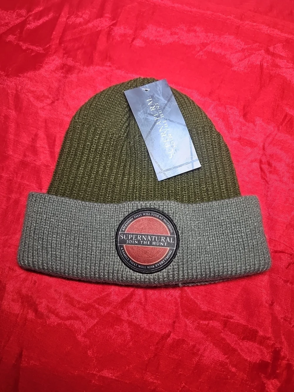 Supernatural Olive Green Knit Cuffed Beanie
